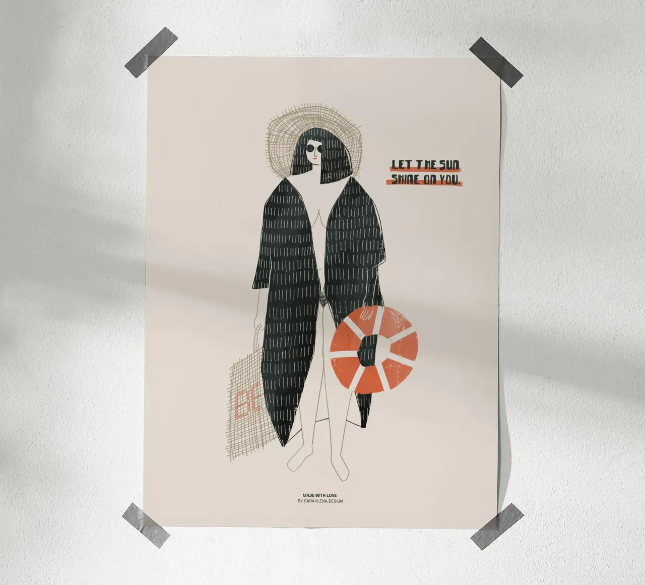 LASCIATE CHE IL SOLE SPLENDA SU DI VOI poster con telaio in alluminio da sarahlenadesign