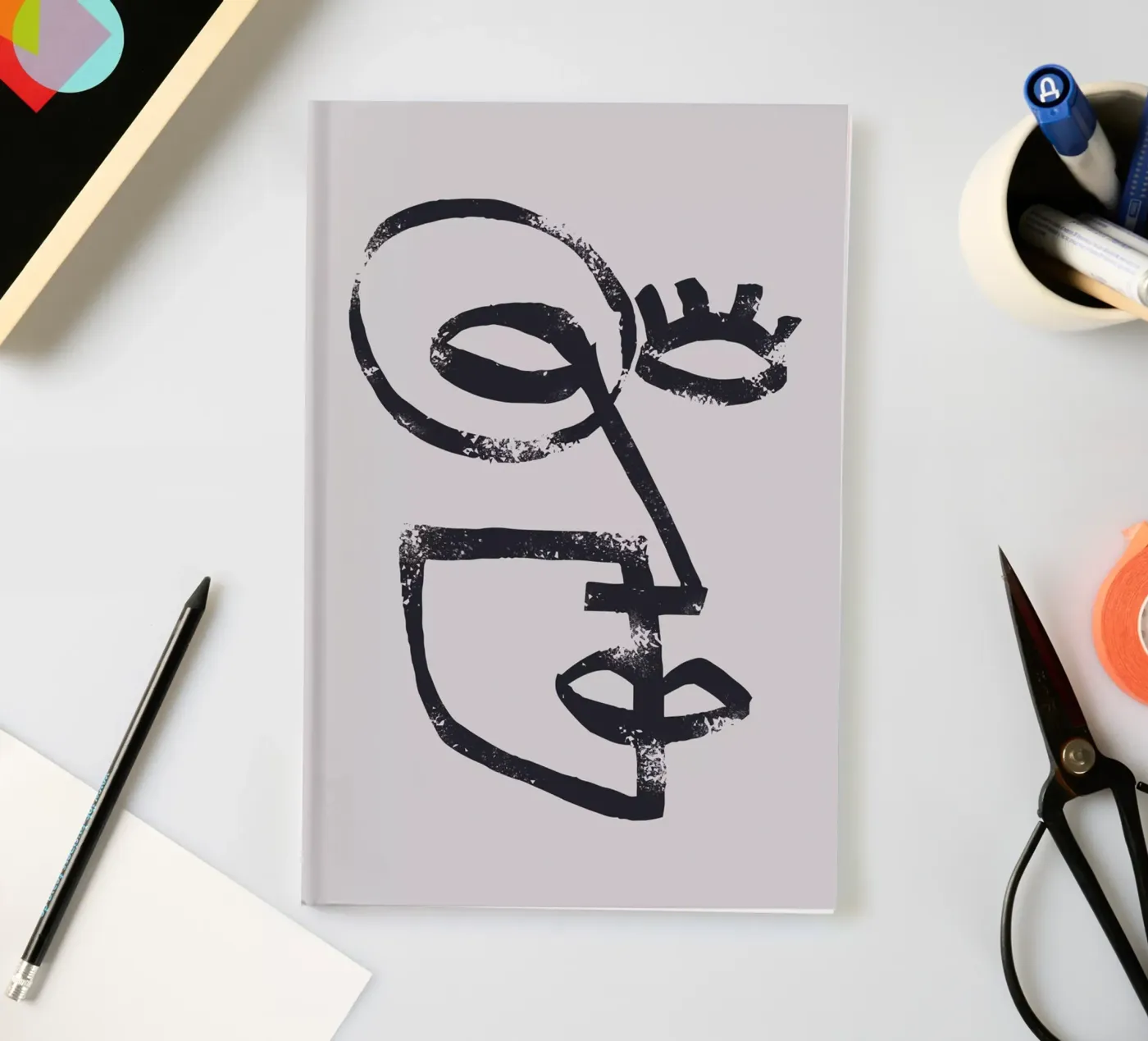 Abstract face notebook by Whole©