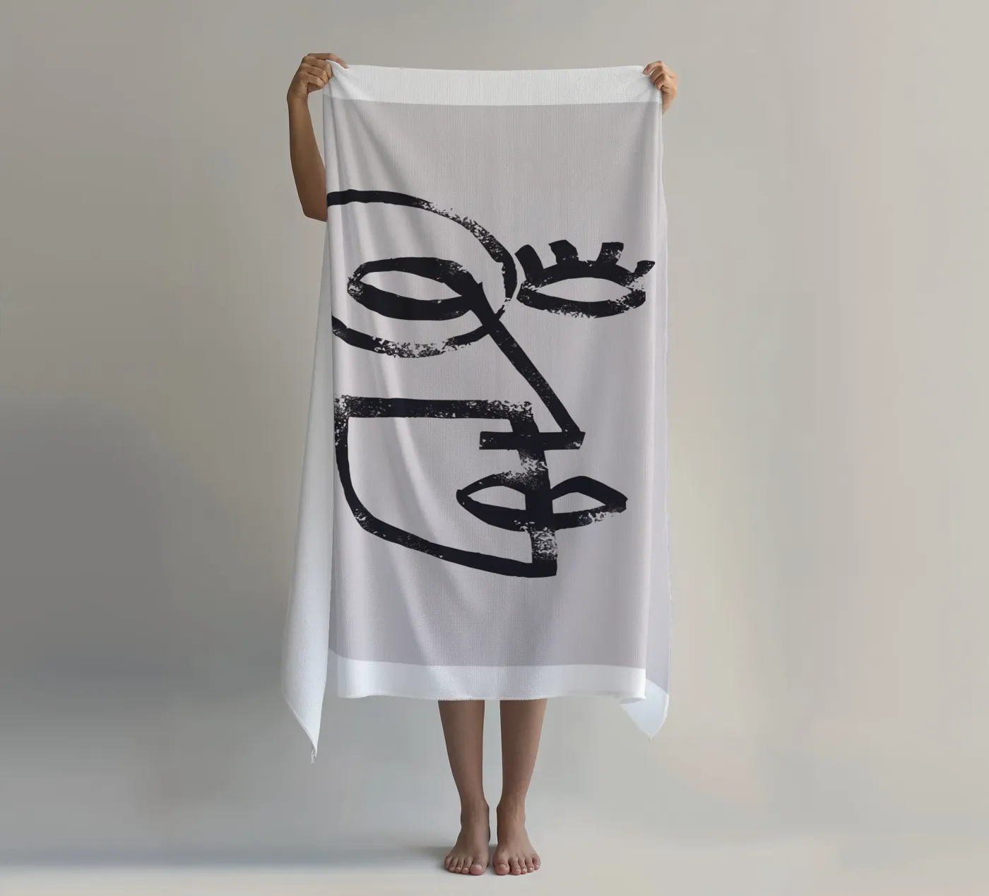 Volto astratto telo mare da Whole©