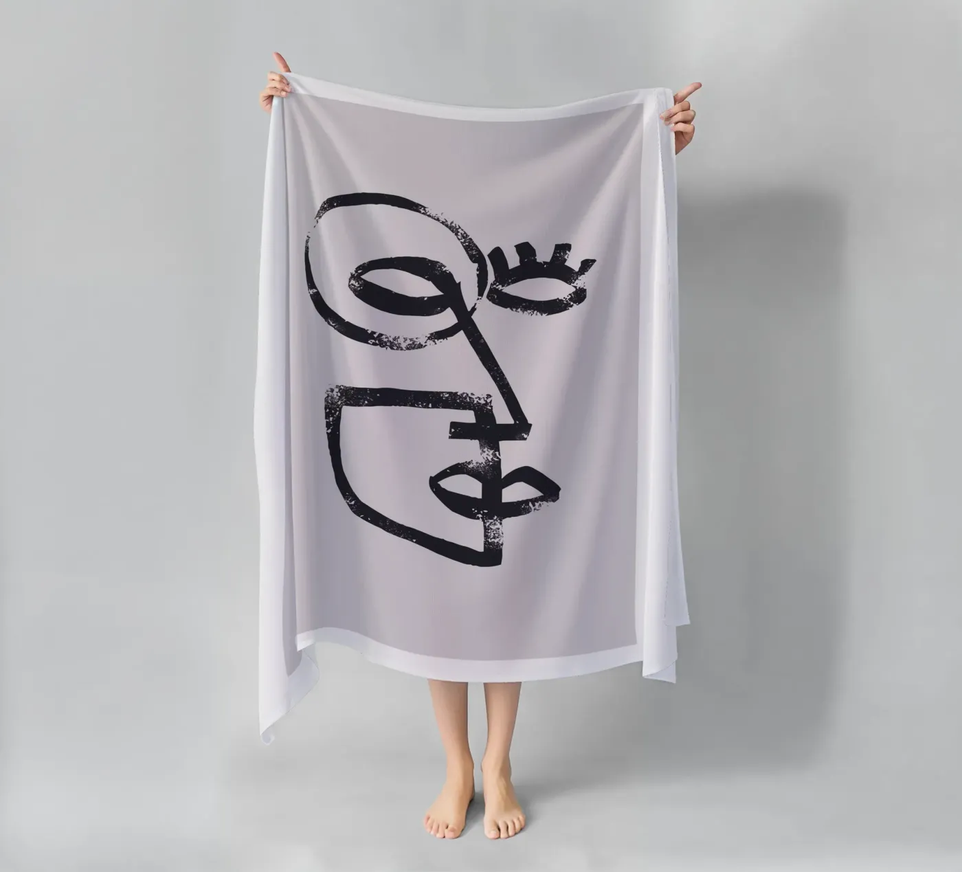 Volto astratto telo mare da Whole©