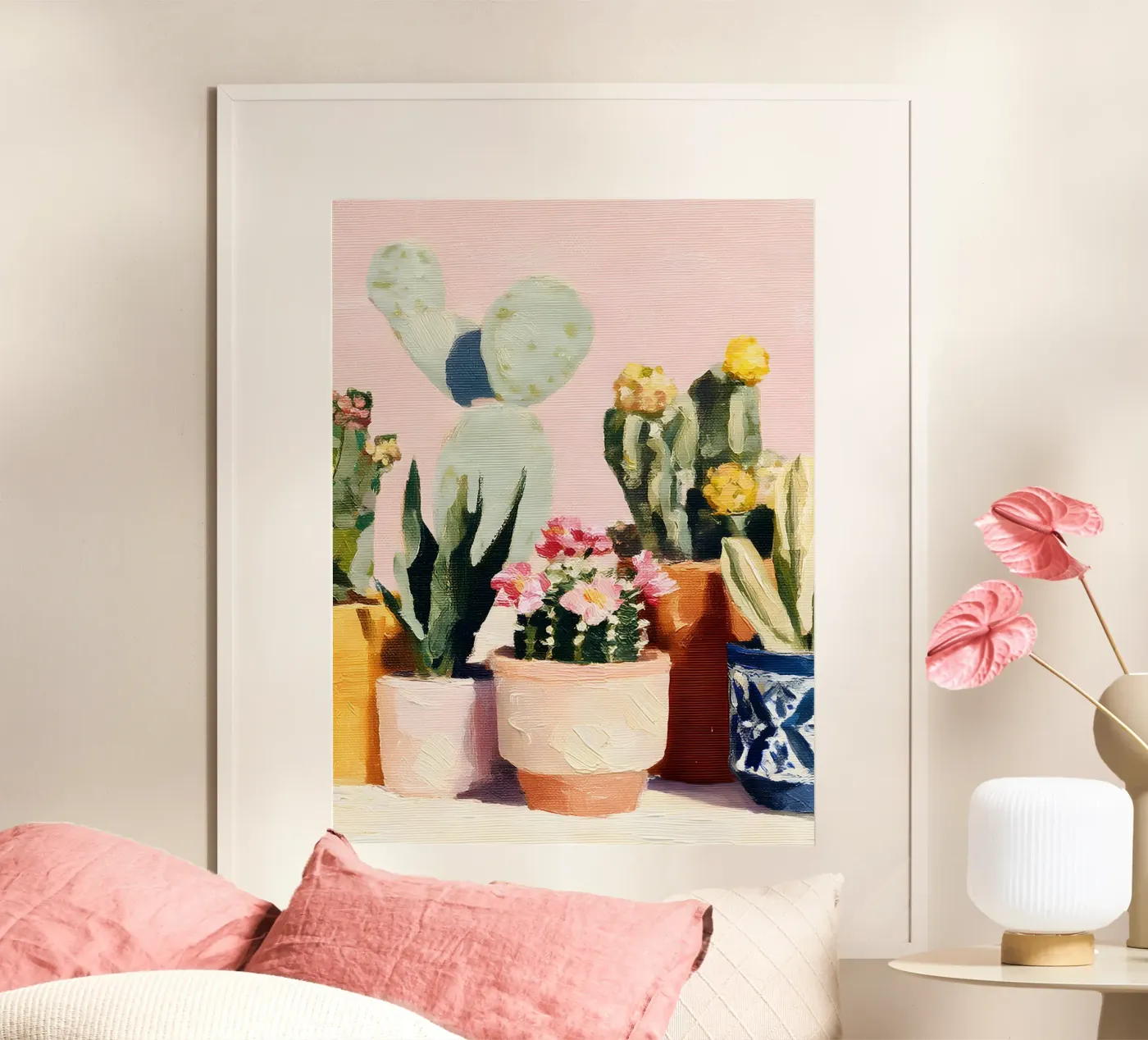 Sunlit Cactus Corner poster by Boho House