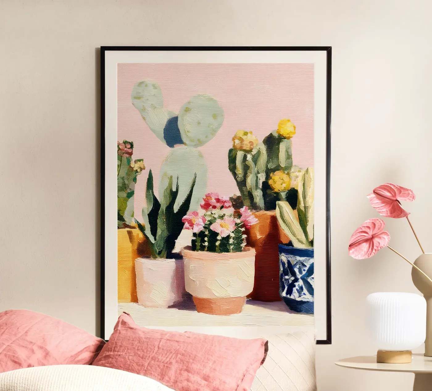 Sunlit Cactus Corner poster by Boho House