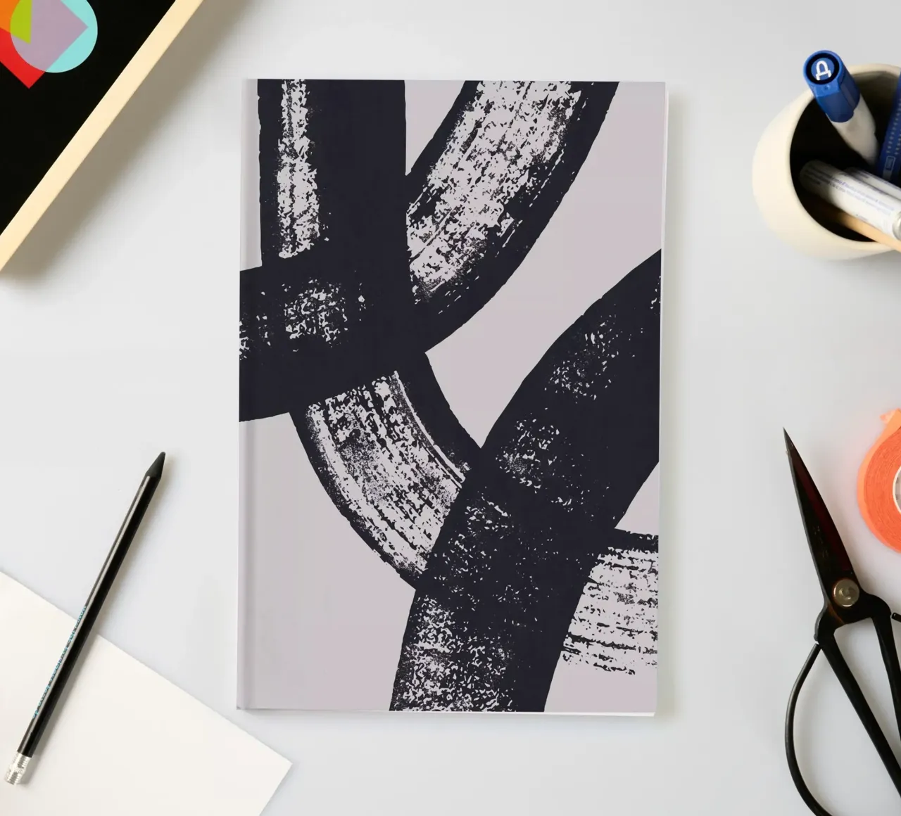 Abstrakte Pinselstriche – Moderne Kunst Notizbuch von Whole©