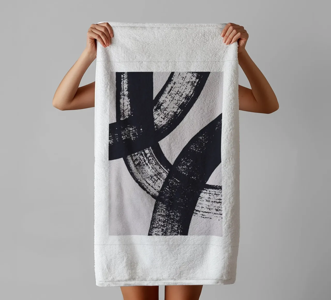 Abstrakte Pinselstriche – Moderne Kunst Handtuch von Whole©