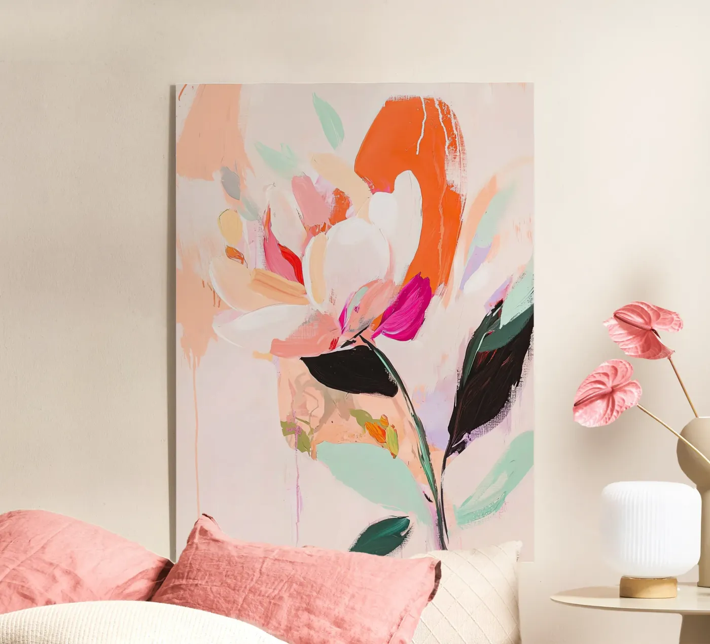 Soft Bloom in Motion acryl van michi