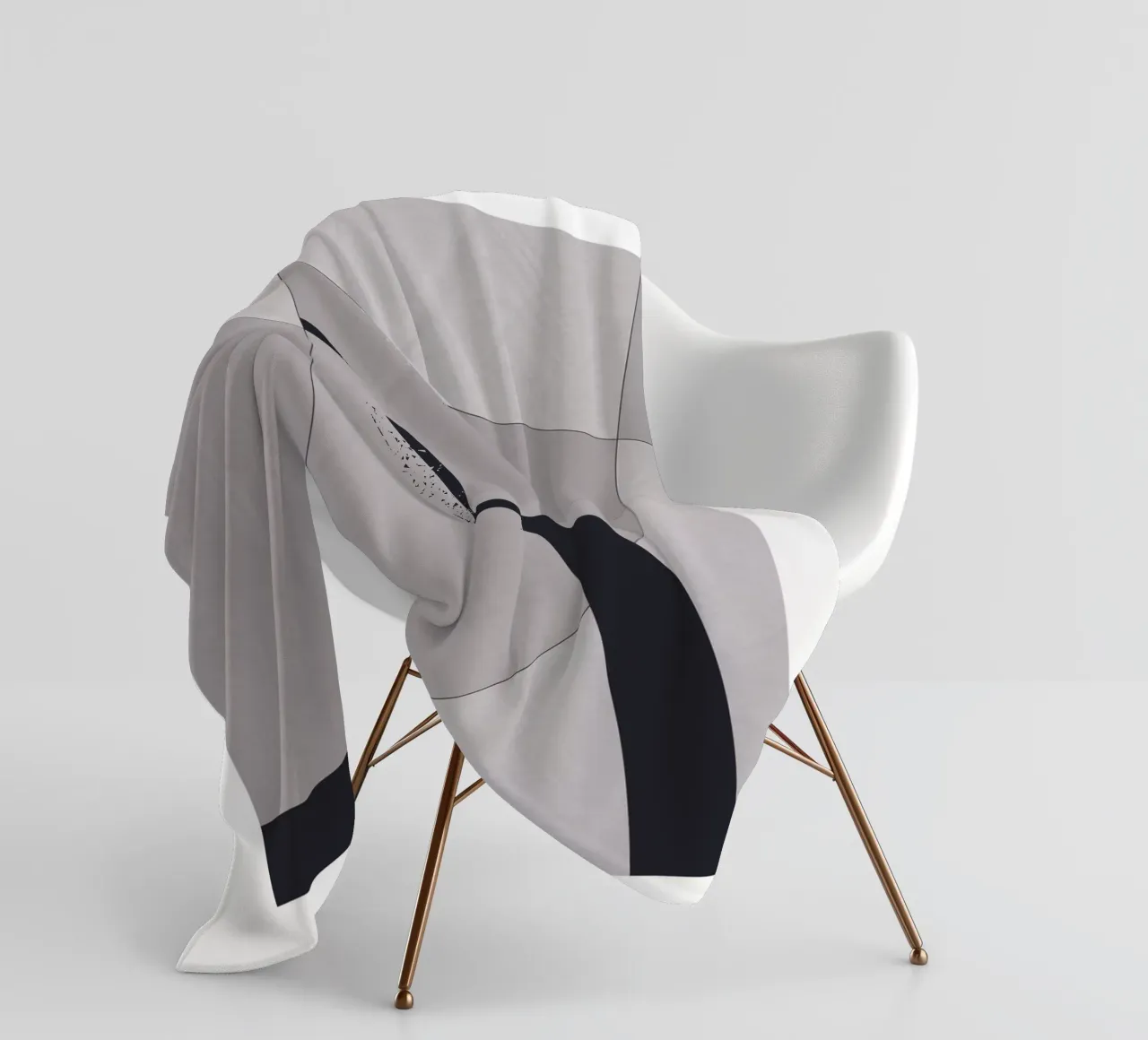 Geometric elegance - minimalist art in soft tones fleece blanket by Whole©