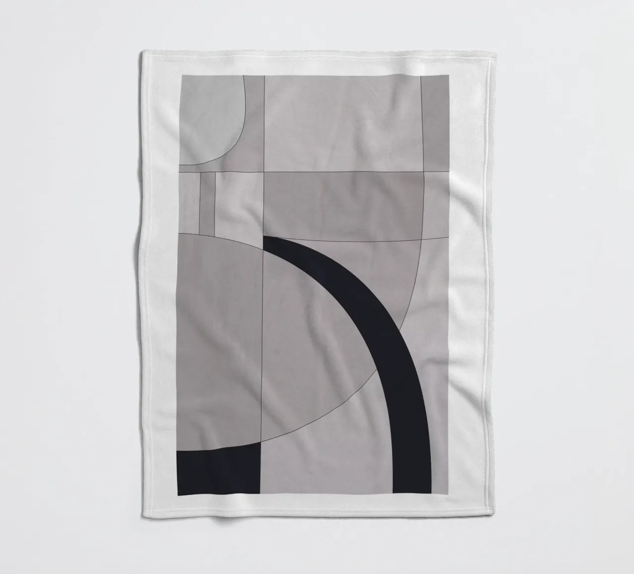 Geometric elegance - minimalist art in soft tones fleece blanket by Whole©