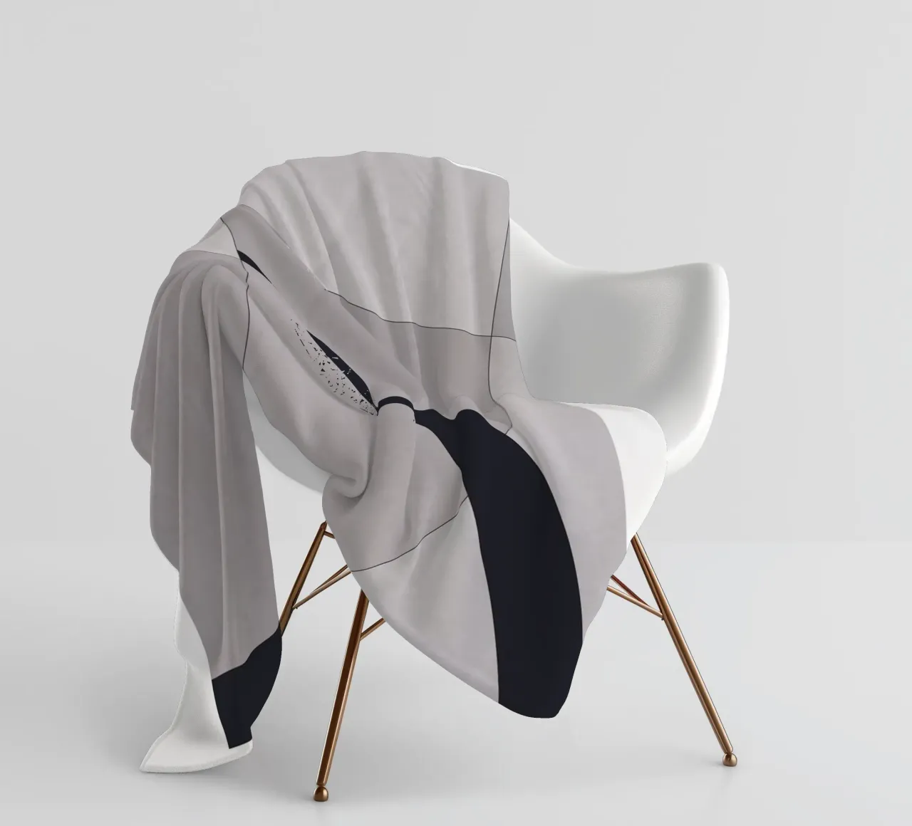 Geometric elegance - minimalist art in soft tones fleece blanket by Whole©