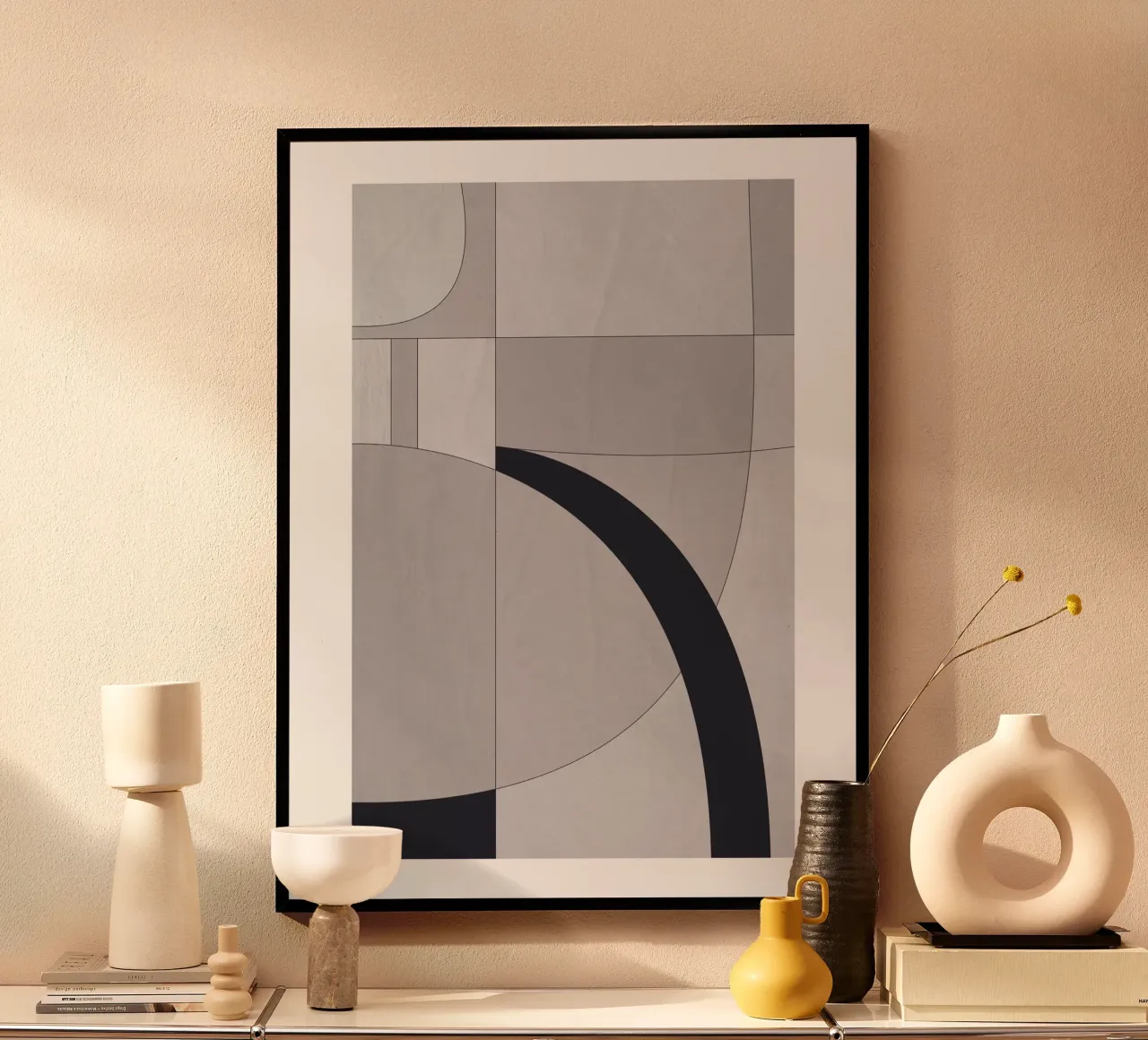 Geometric elegance - minimalist art in soft tones poster by Whole©