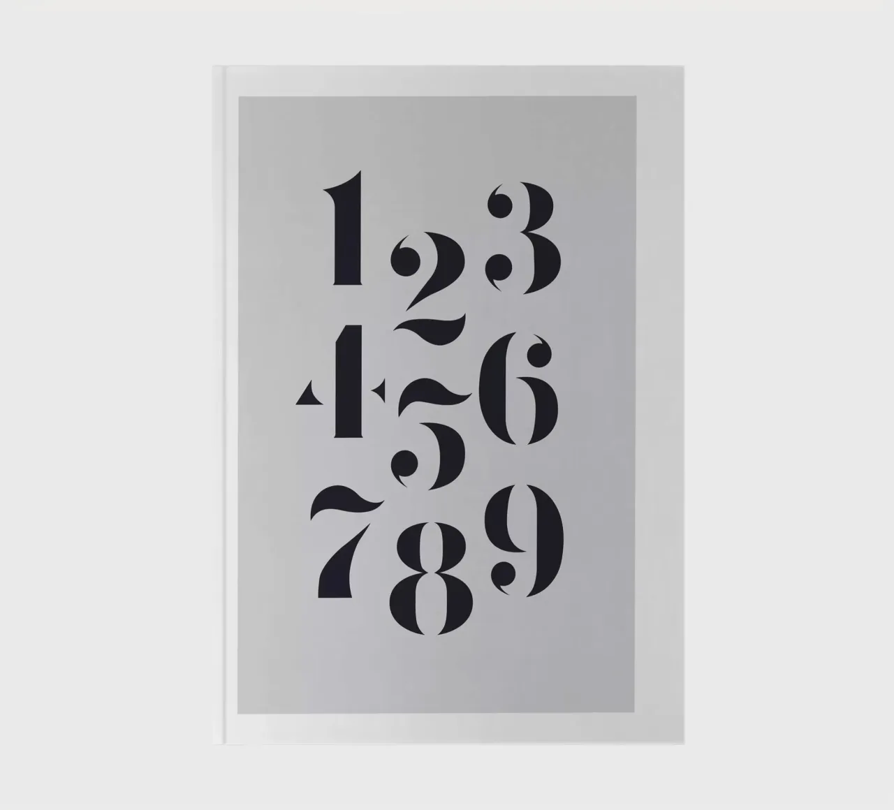 Typographic number art notebook by Whole©