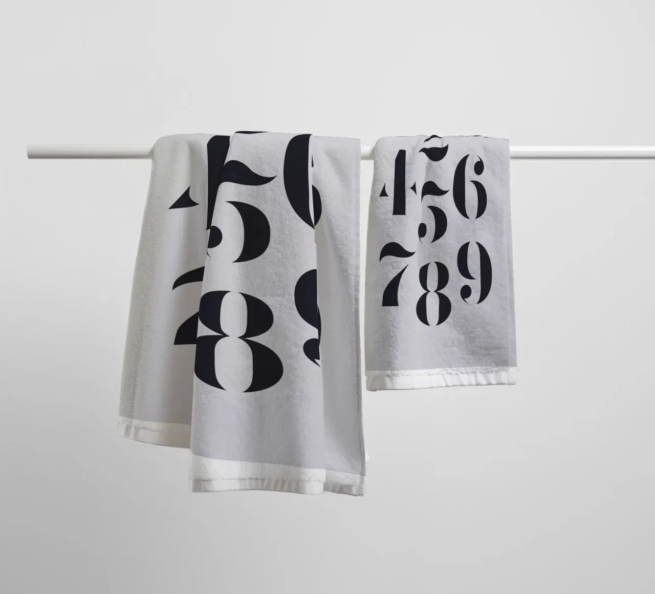 Typographic number art towel by Whole©