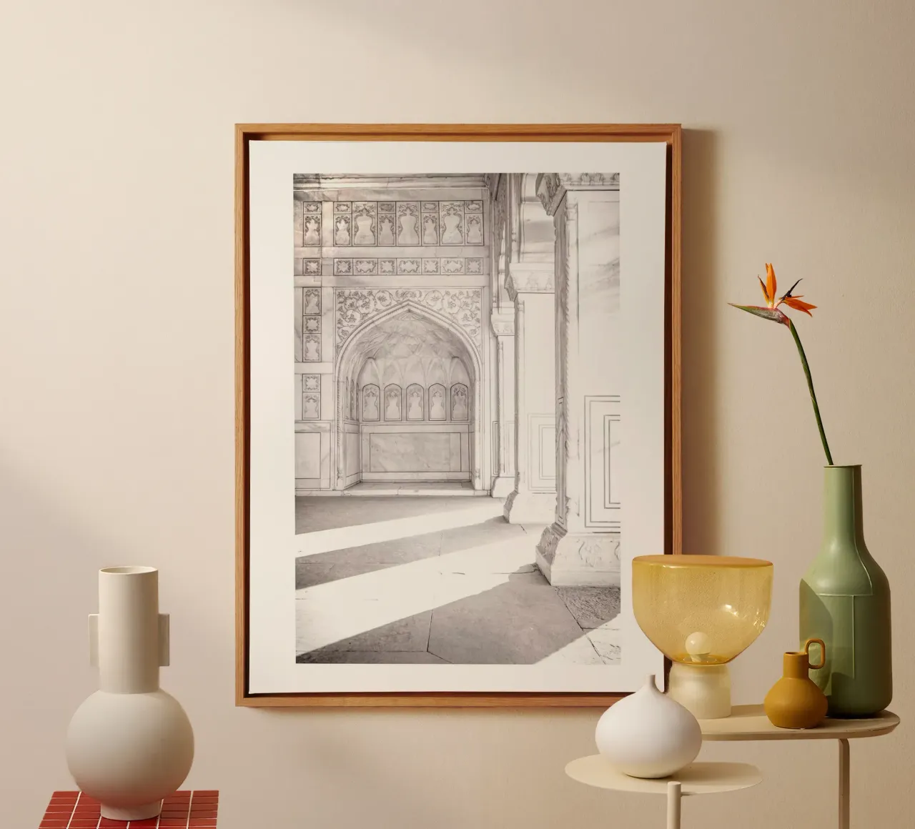 Oriental architecture - Elegant wall art canvas with Floater frame by Whole©