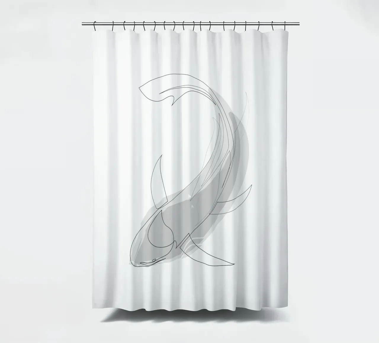 Koi - pesci di una sola linea tenda da doccia da Addillum