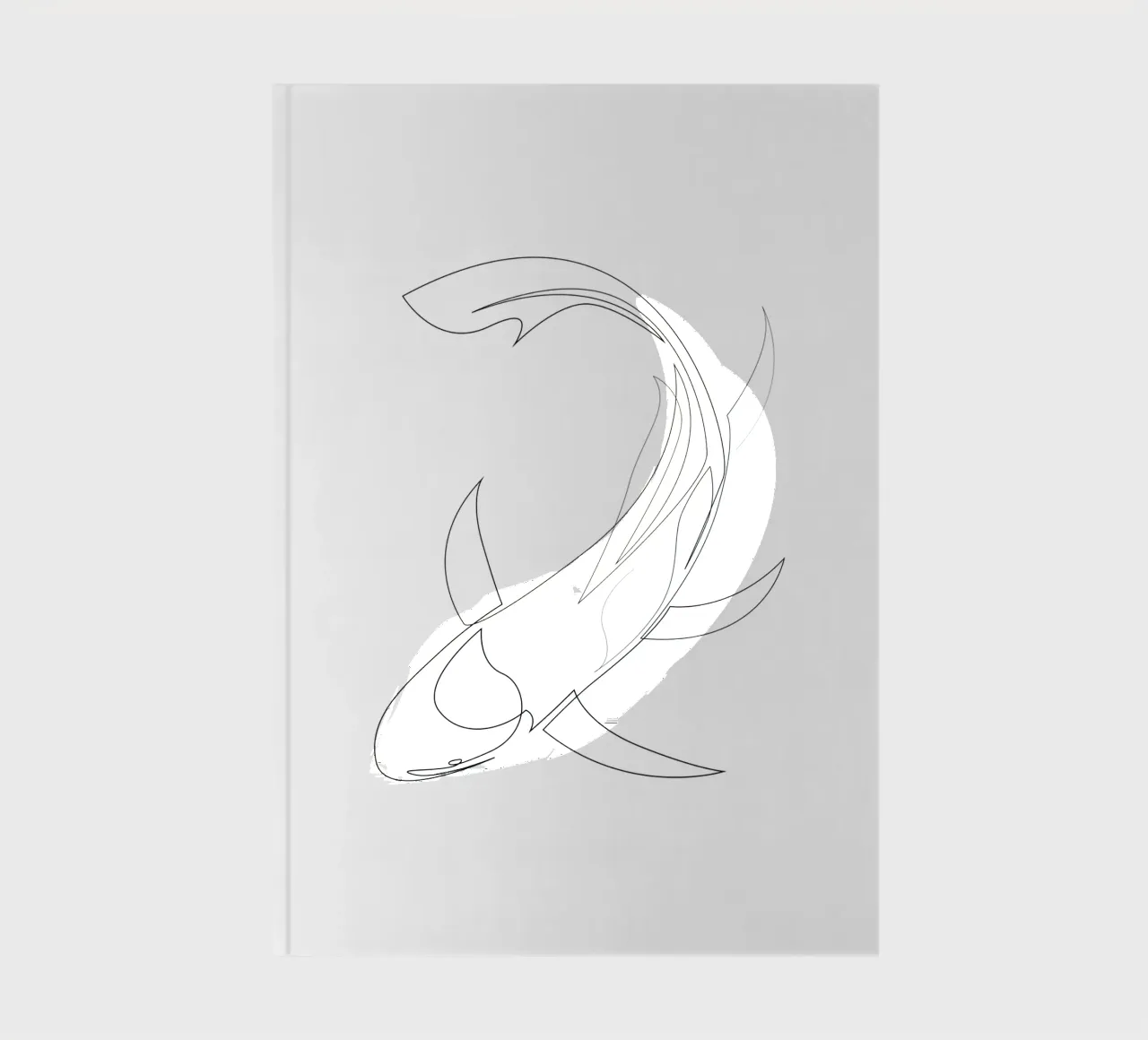 Koi - poisson à une ligne carnet de notes de Addillum