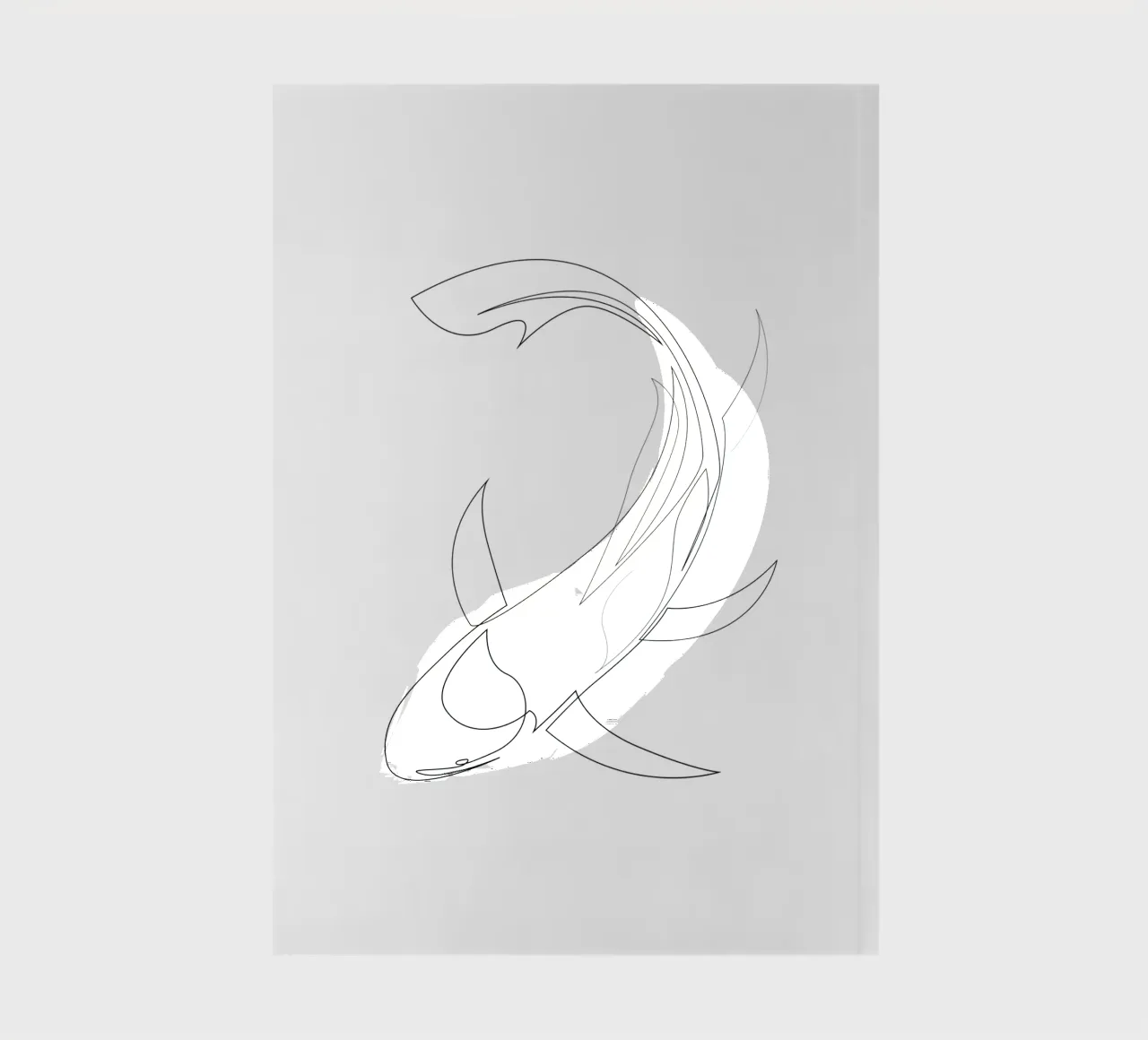 Koi - poisson à une ligne carnet de notes de Addillum