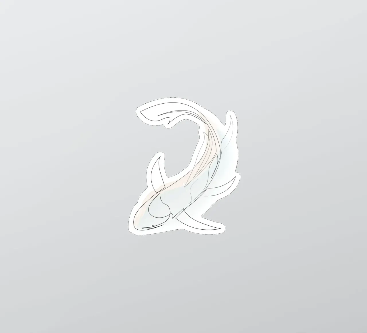Koi - one line fish sticker by Addillum