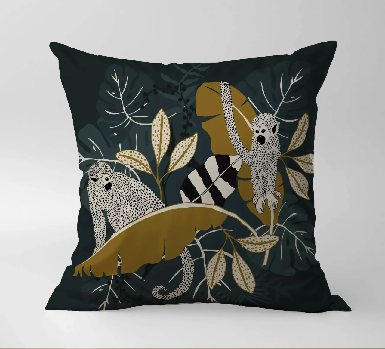 Two Monkeys | emerald cuscino da modeern
