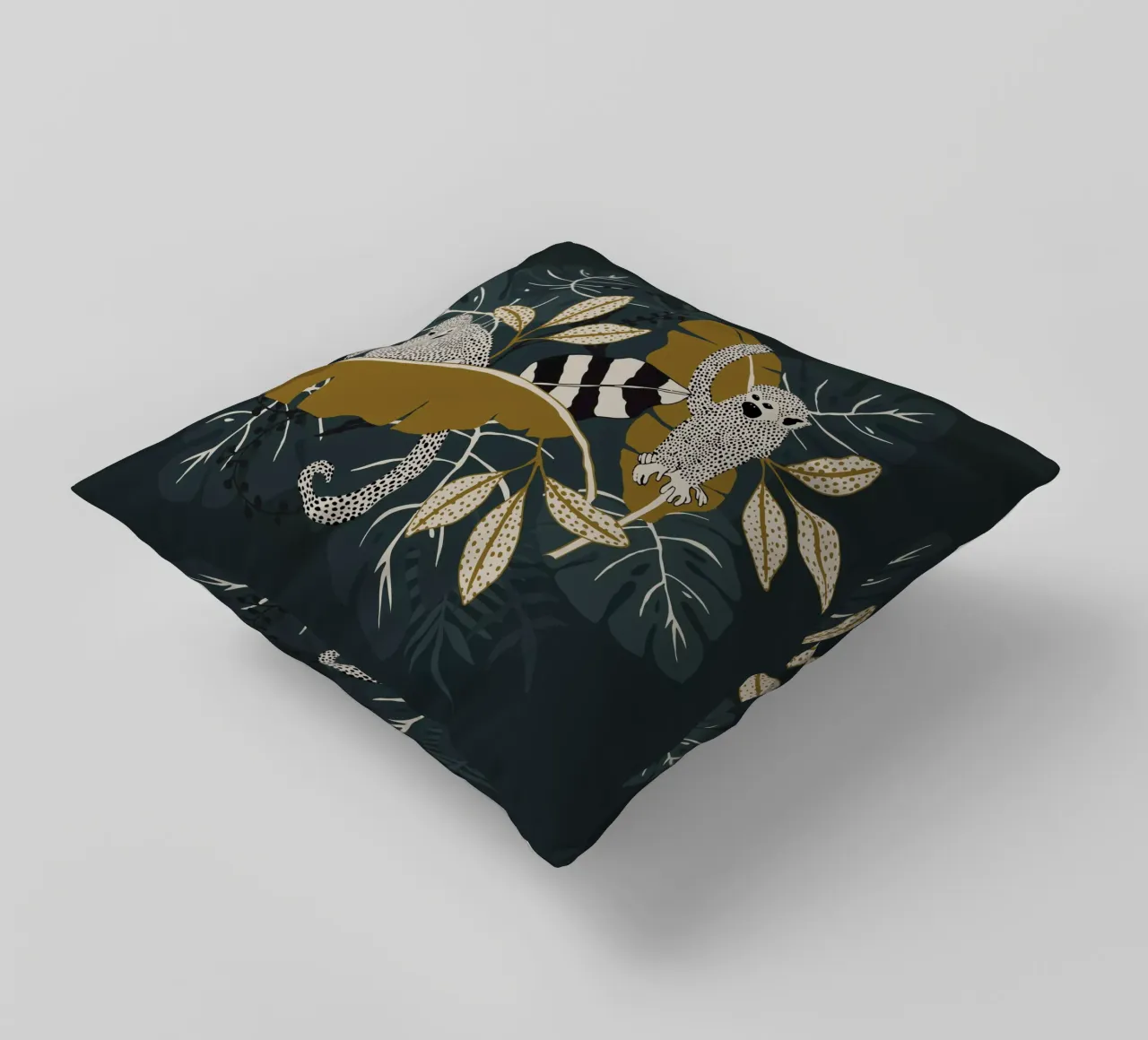 Two Monkeys | emerald cuscino da modeern