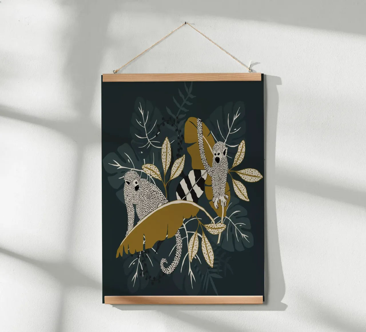 Two Monkeys | emerald poster da moDeern