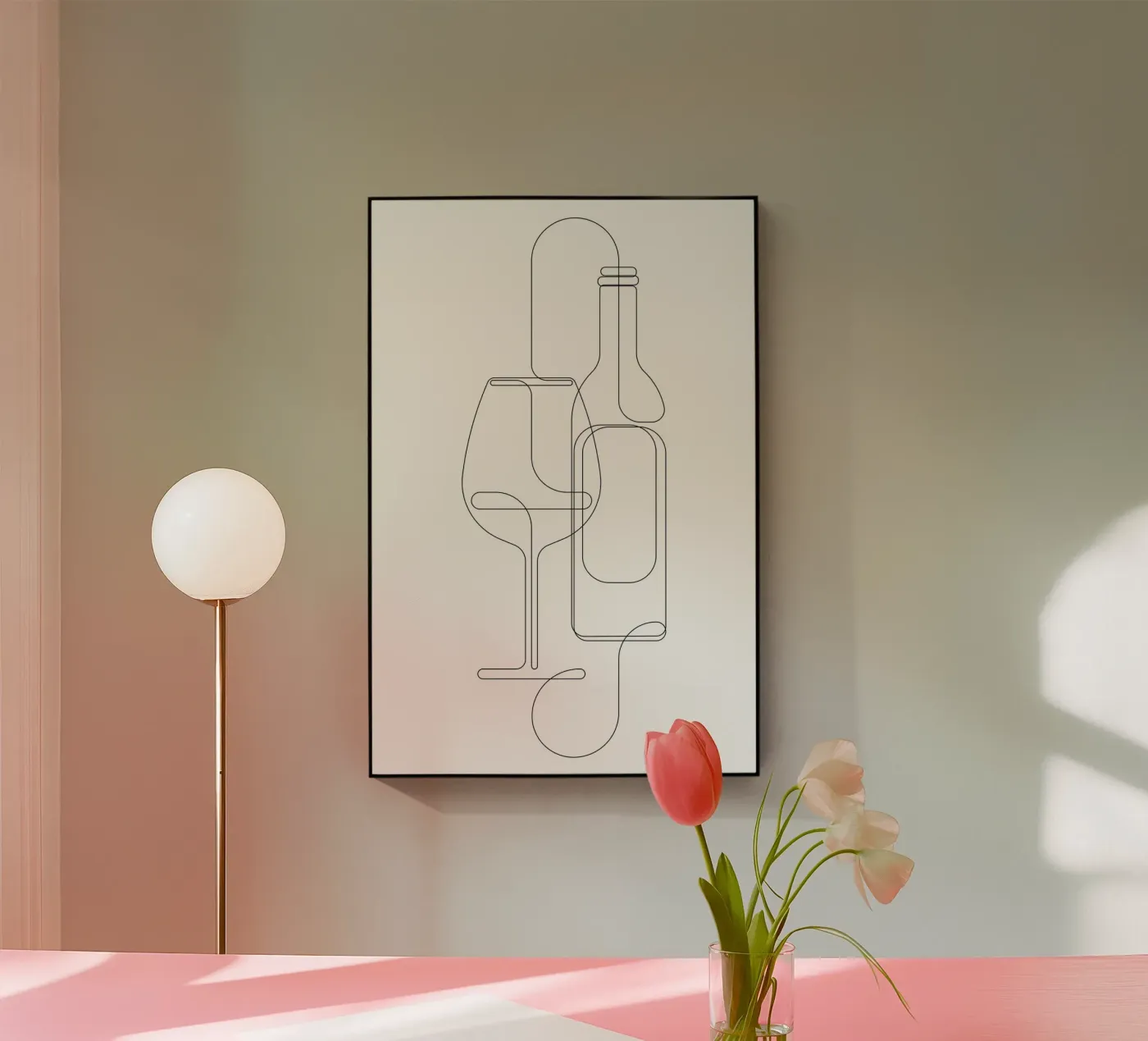 Placidity - one line wine plexiglass da Addillum