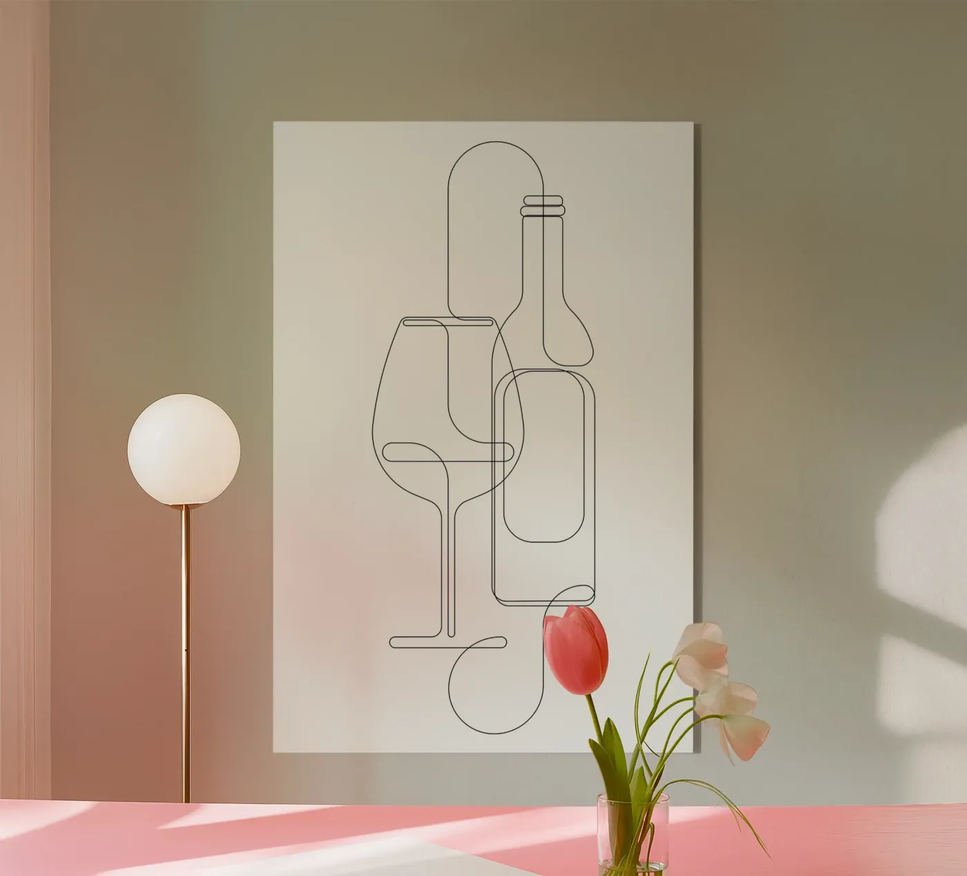 Placidity - one line wine plexiglass da Addillum