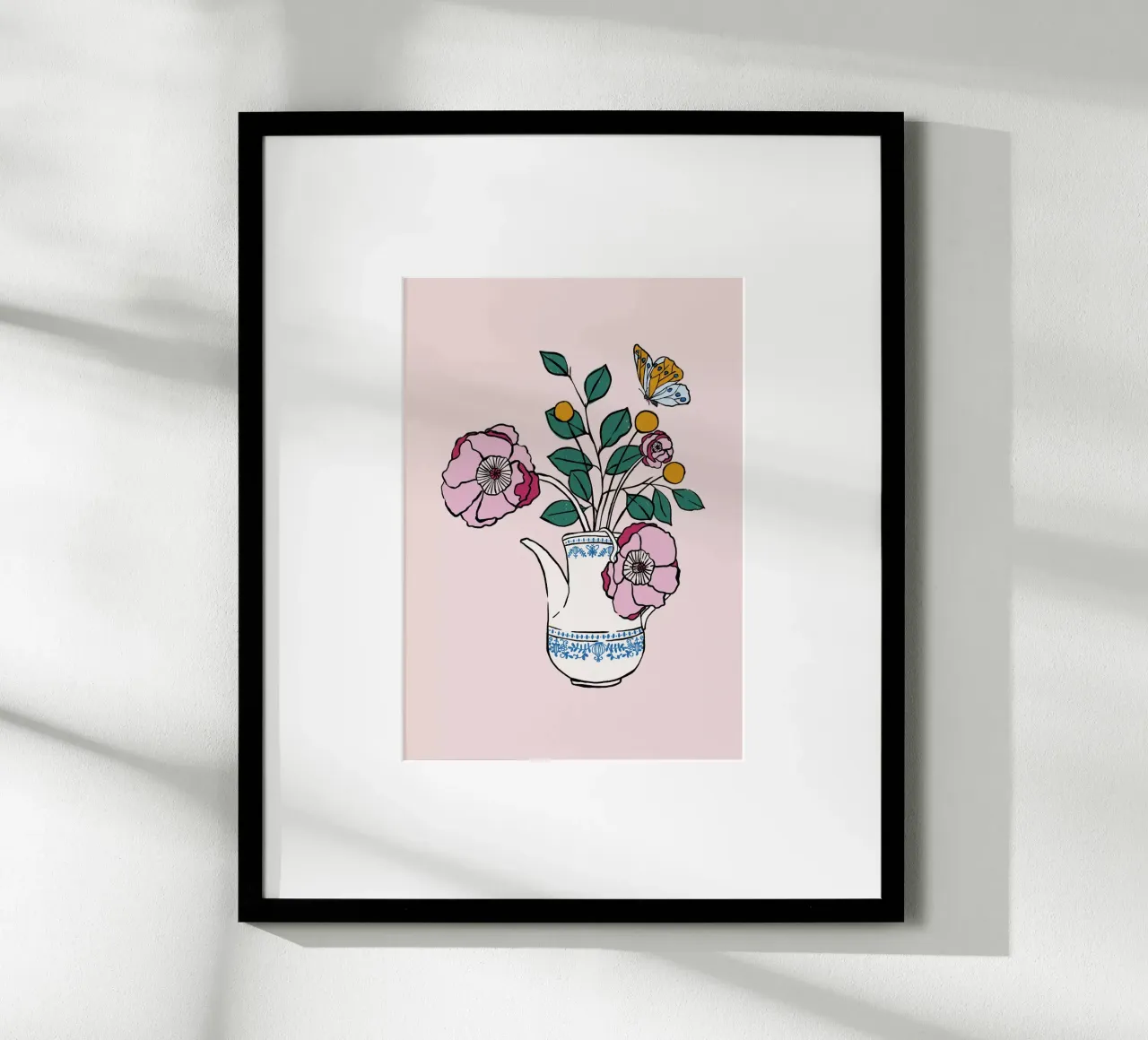 Vase mit Blumen poster con telaio in alluminio da modeern