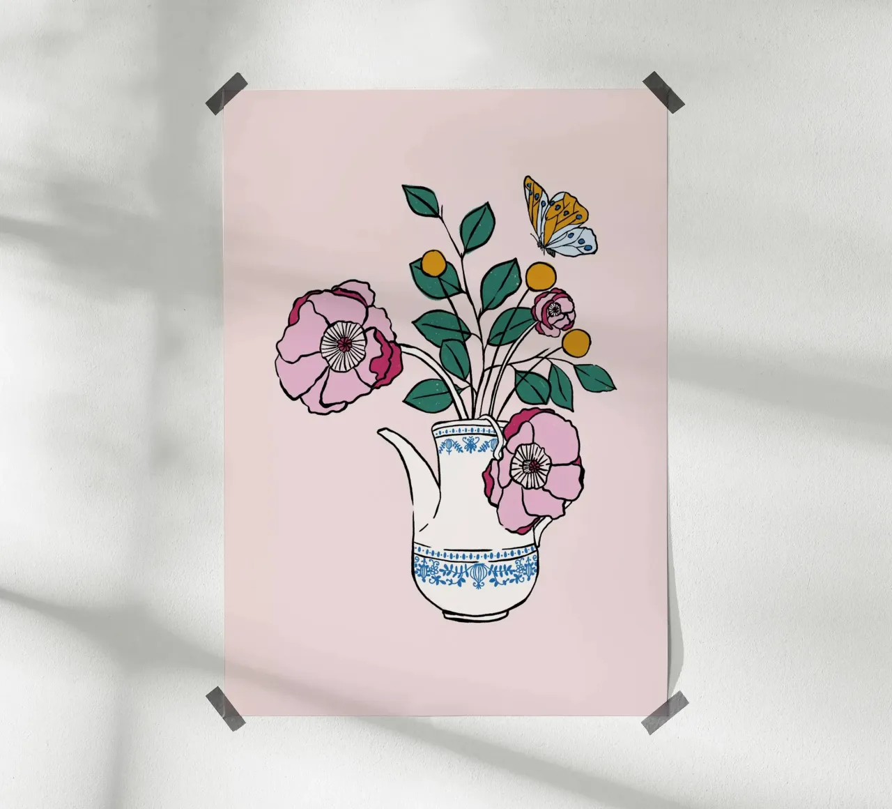 Vase mit Blumen poster con telaio in alluminio da modeern