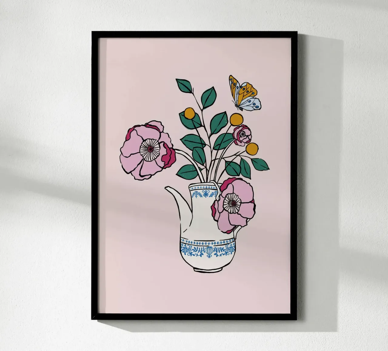 Vase mit Blumen poster con telaio in alluminio da modeern