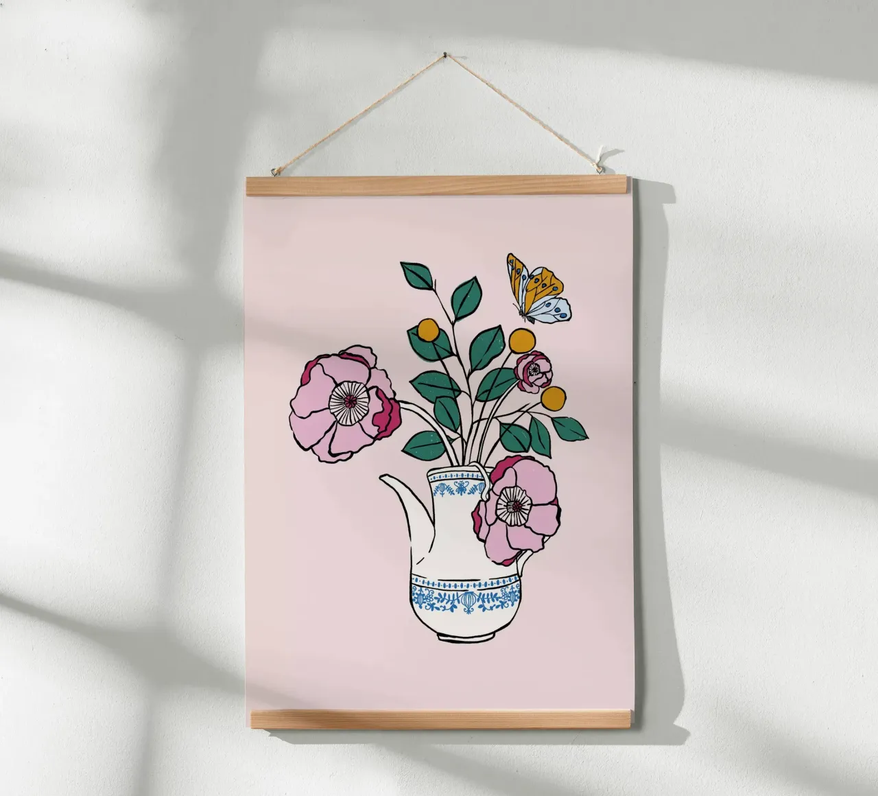 Vase mit Blumen poster con telaio in alluminio da modeern