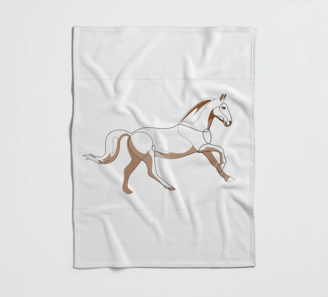 Gallop - line horse fleece blanket by Addillum