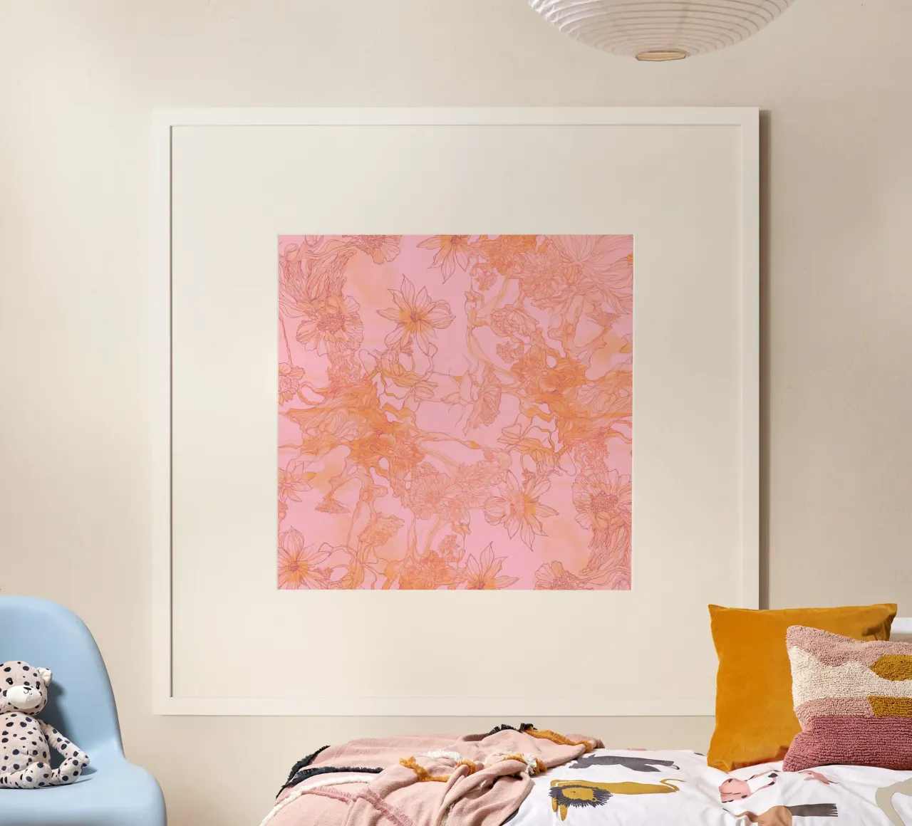 realtà arancione poster con telaio in legno da k i m