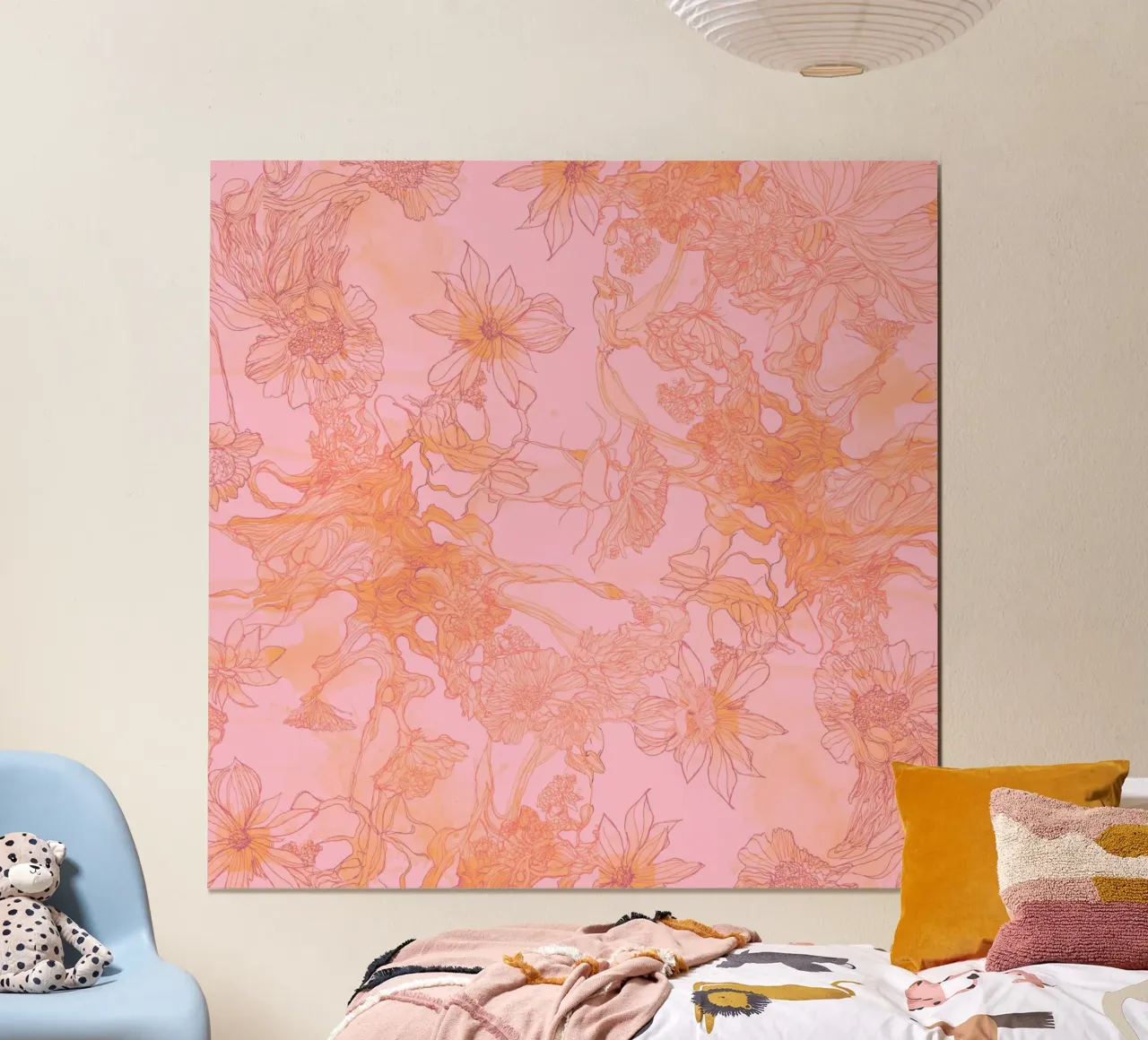 realtà arancione poster con telaio in legno da k i m