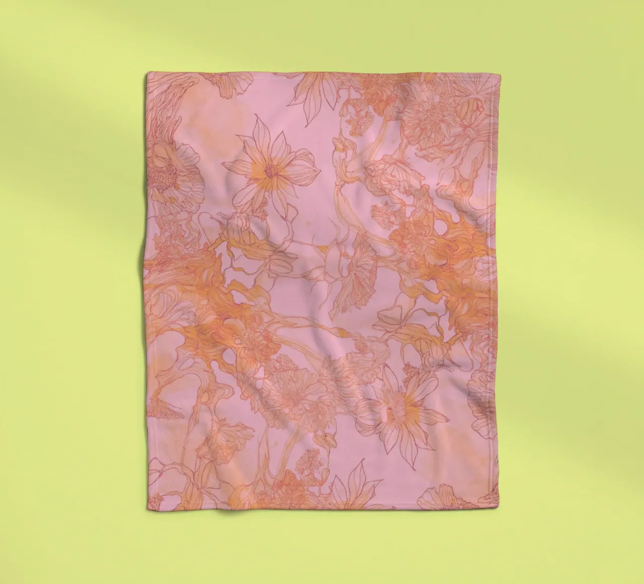 orange reality fleece blanket by k i m