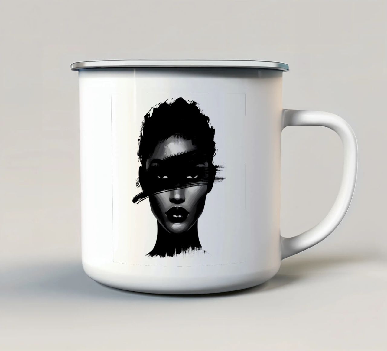 GUARDIAMO IN FACCIA IL RITRATTO tazza in smalto da ARTOMATIC