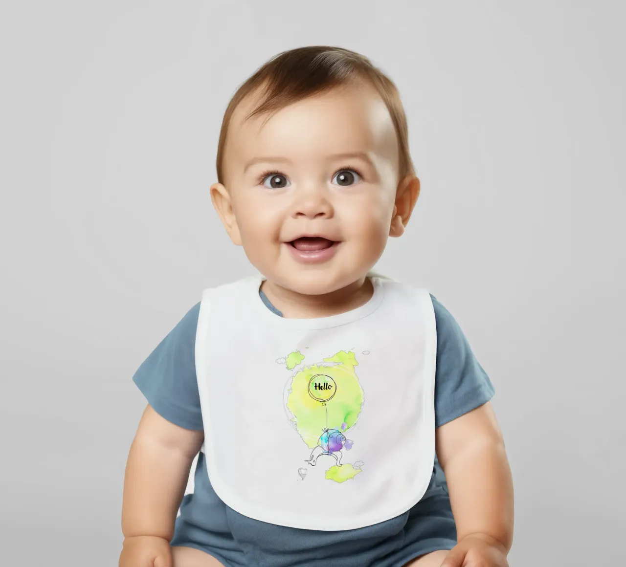 Hello baby bib by Kolibri-Design