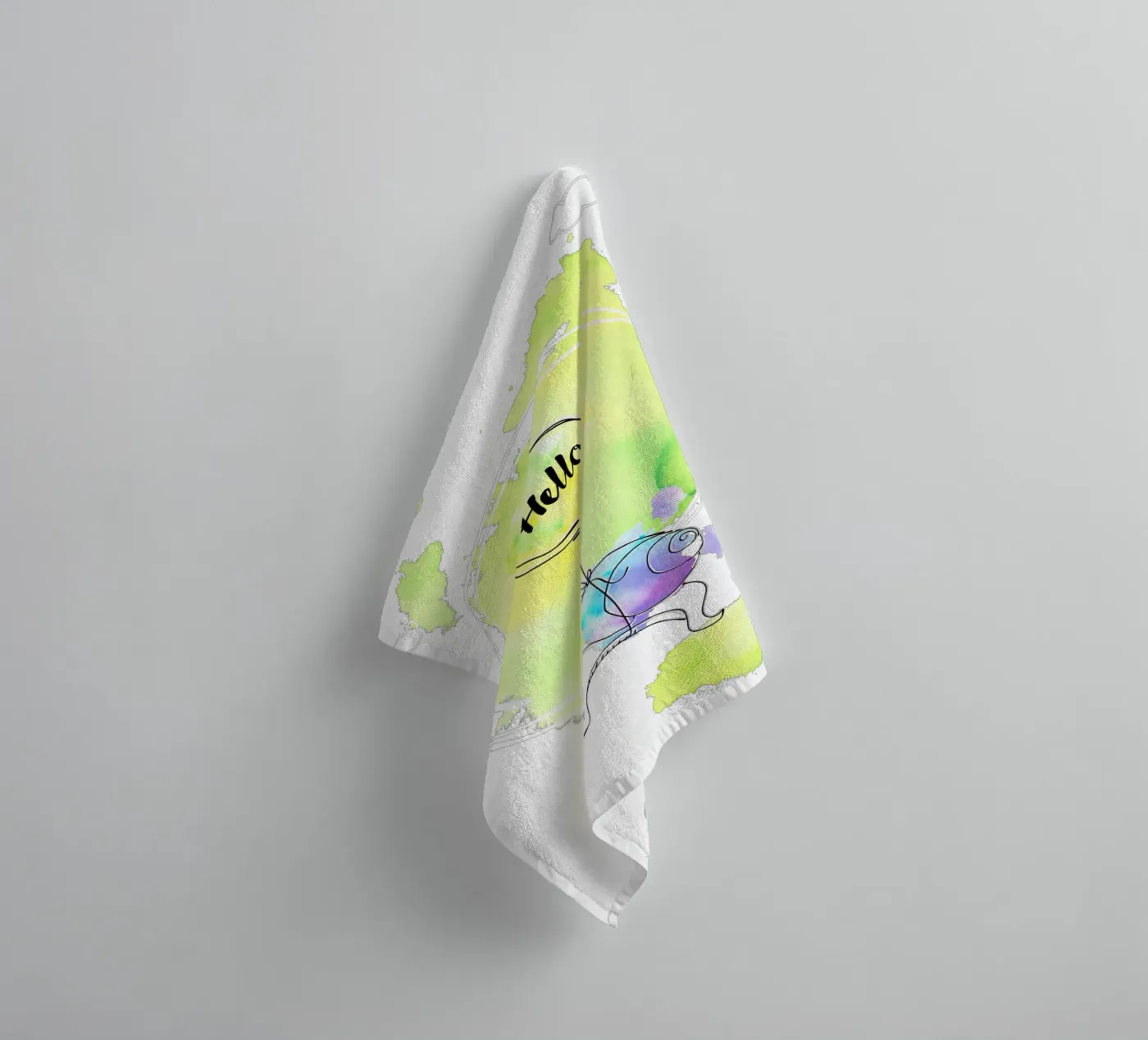 Hello Handtuch von Kolibri-Design