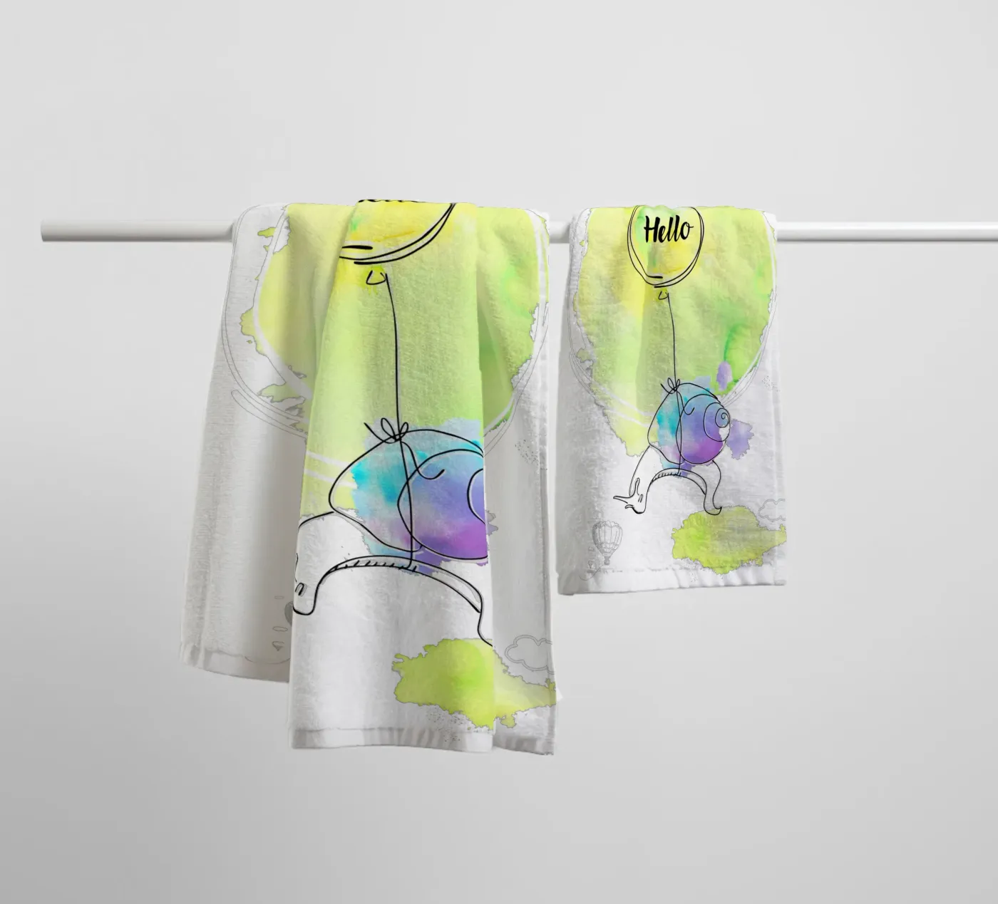 Hello Handtuch von Kolibri-Design