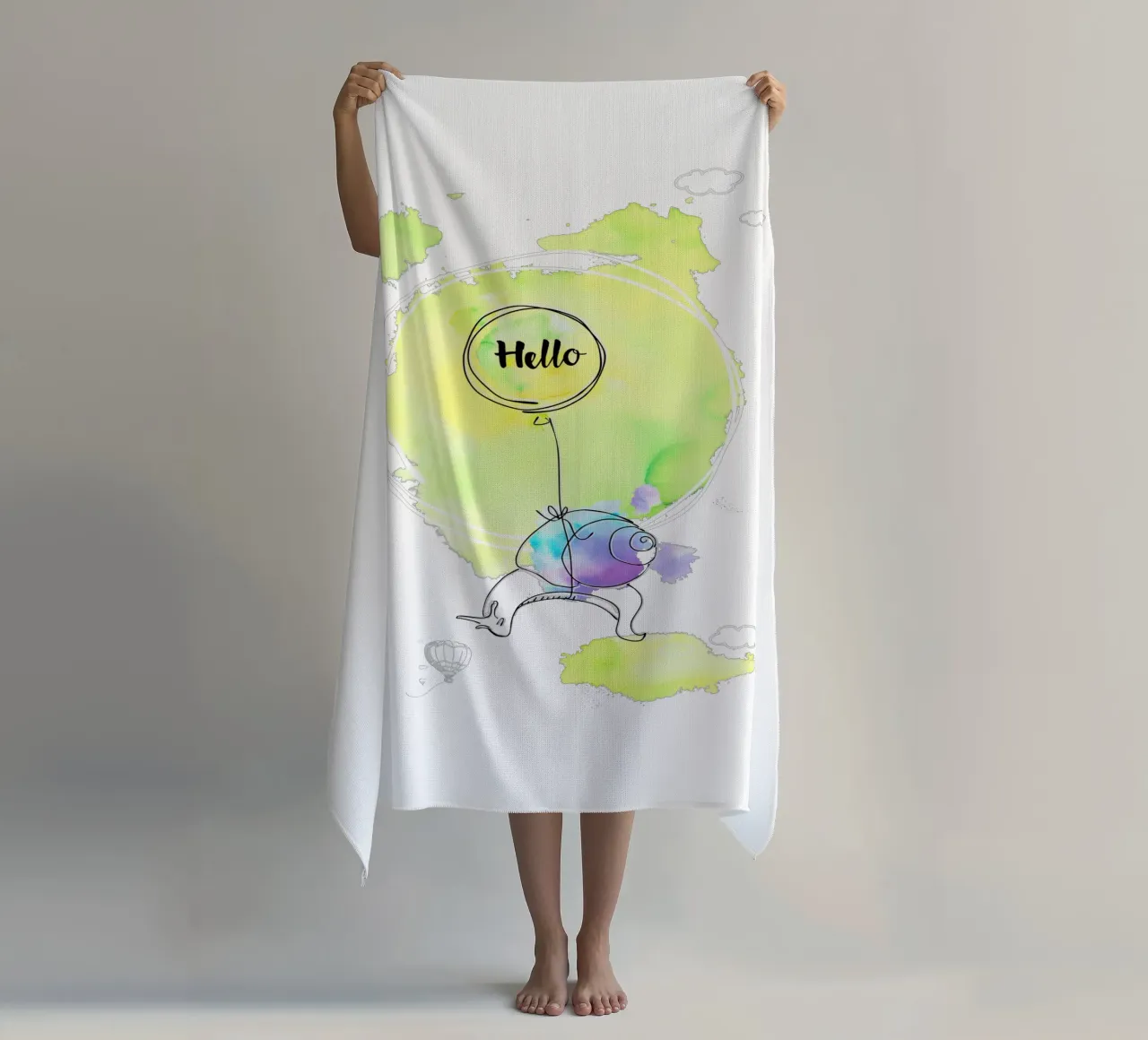Hello beach towel by Kolibri-Design