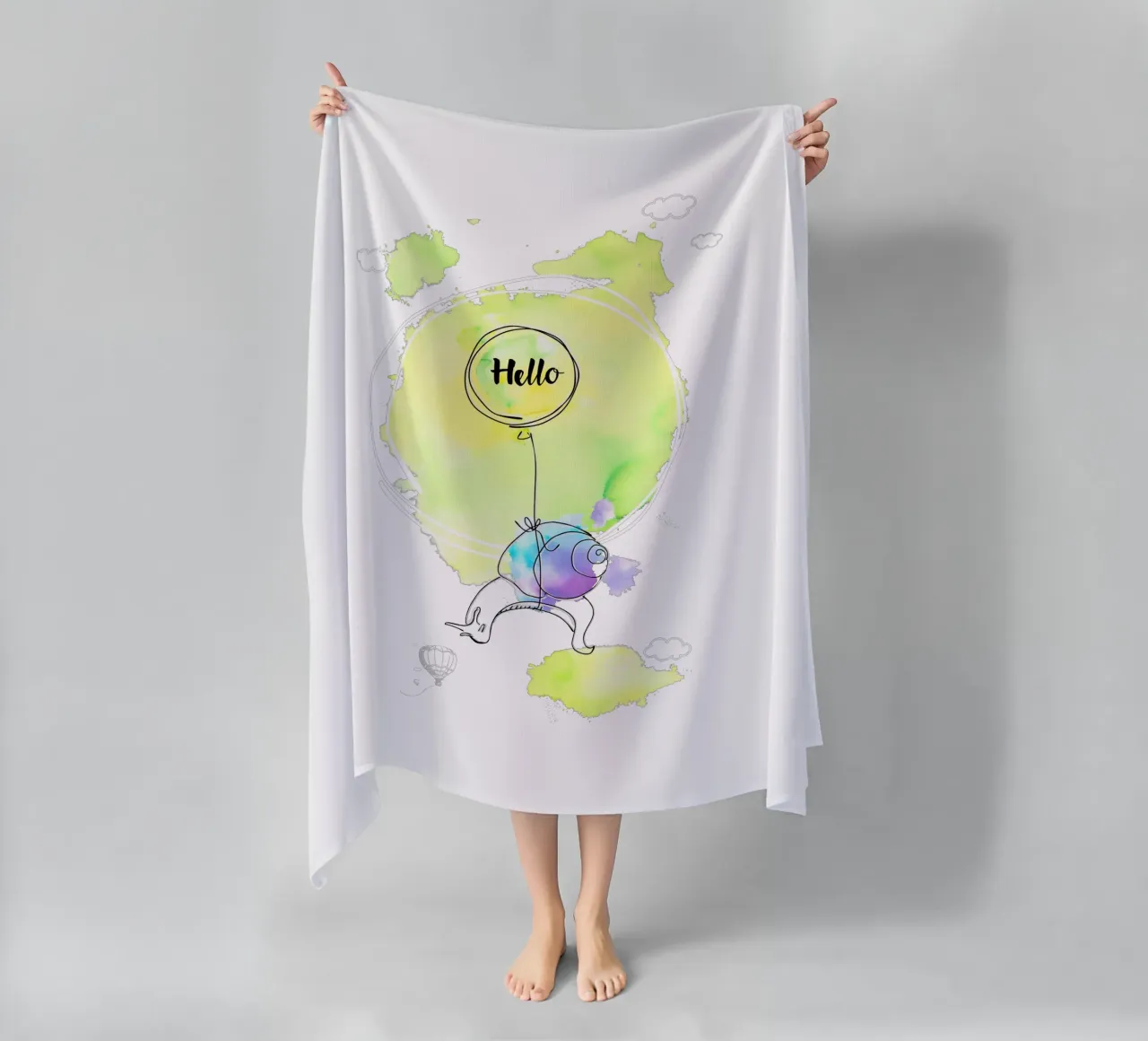 Hello beach towel by Kolibri-Design
