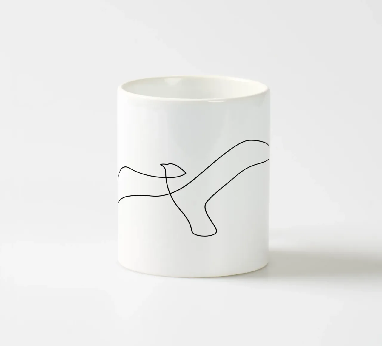 Gabbiano a una linea tazza in ceramica da Addillum