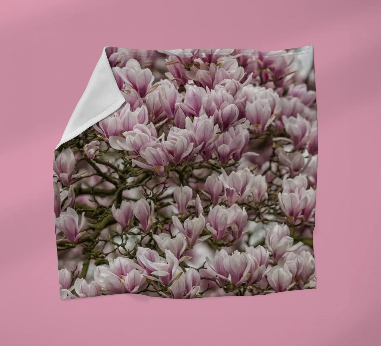 Pink Magnolia's fleece blanket by Curious Collections by Marielle Leenders