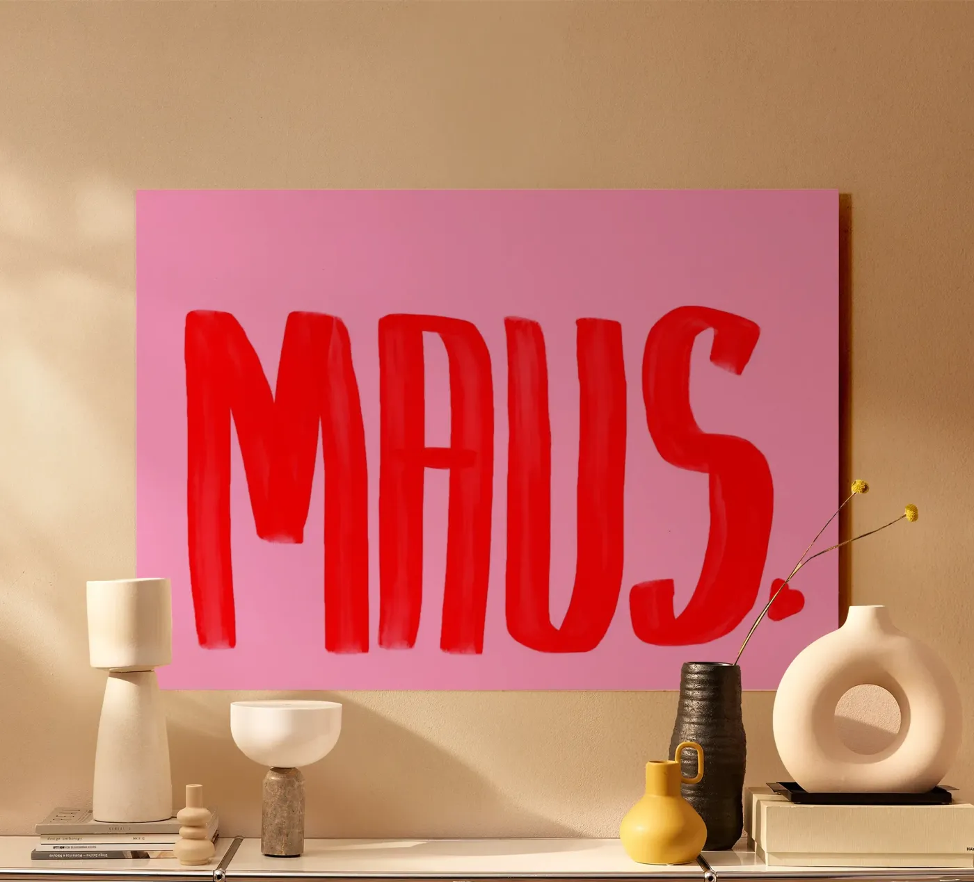 Maus pink red! plexiglass da Hej Ibiza by Ute Arnold