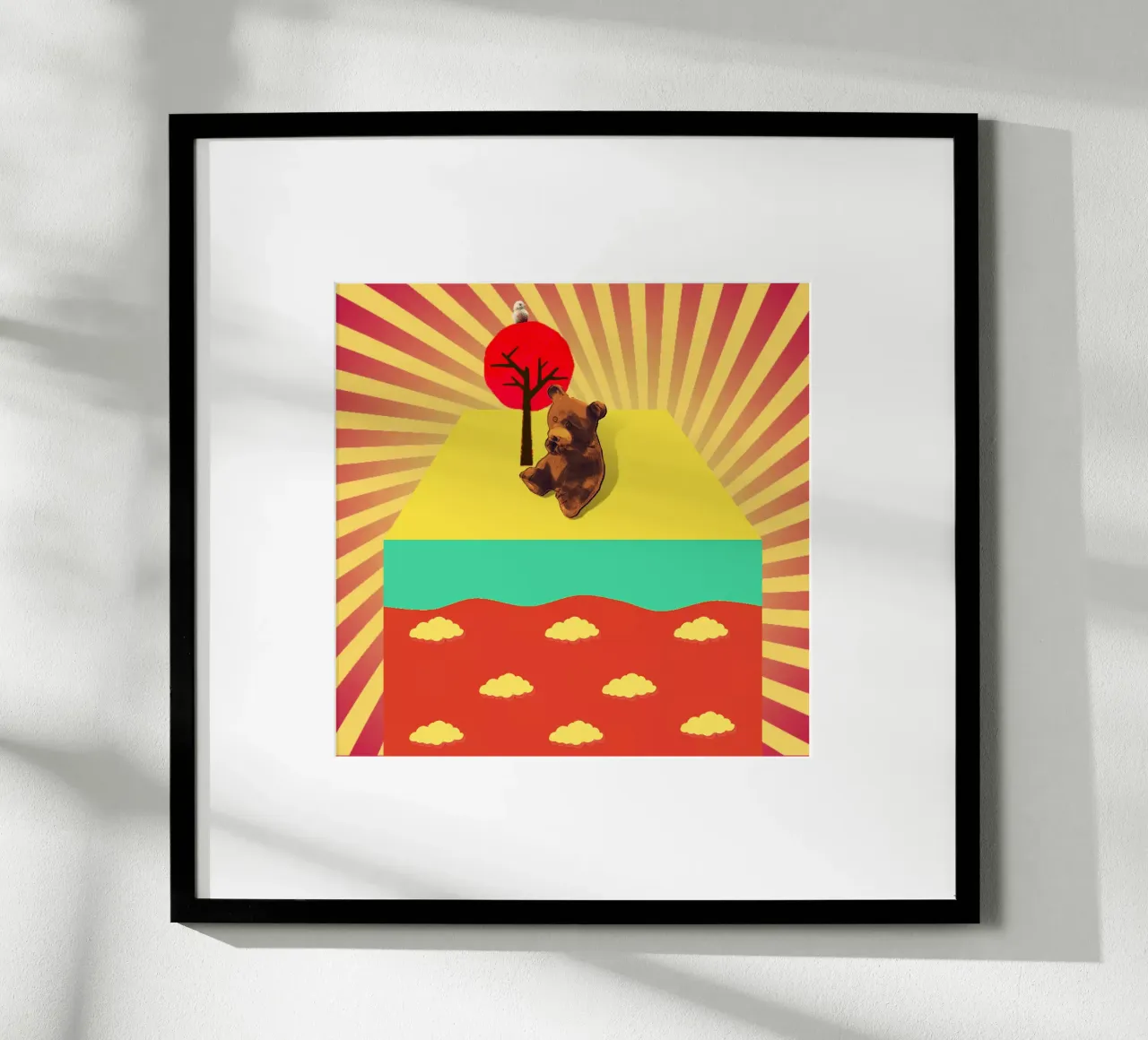 Solitudine poster con telaio in legno da lipecobr