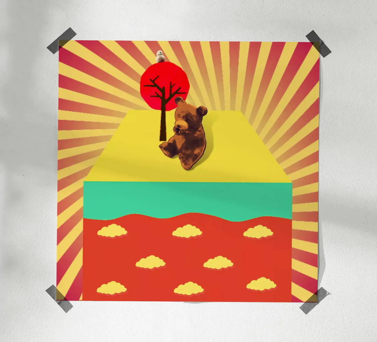 Solitudine poster con telaio in legno da lipecobr