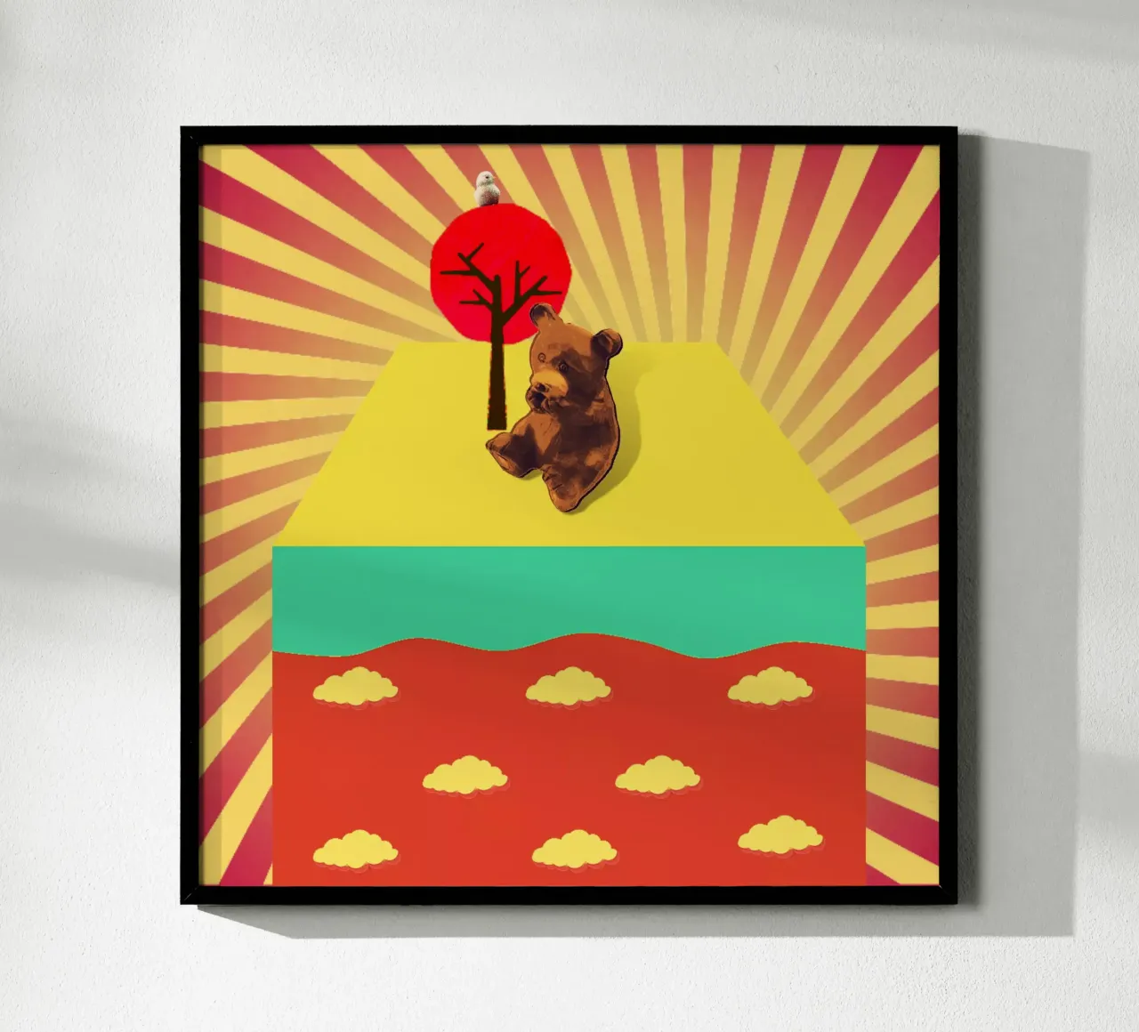 Solitudine poster con telaio in legno da lipecobr