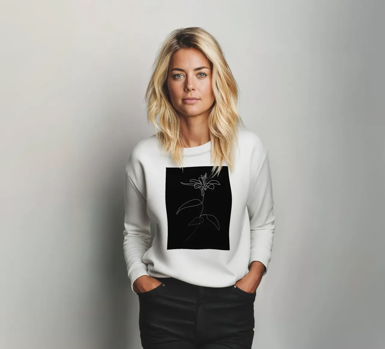 Giglio nero una linea felpa da Addillum