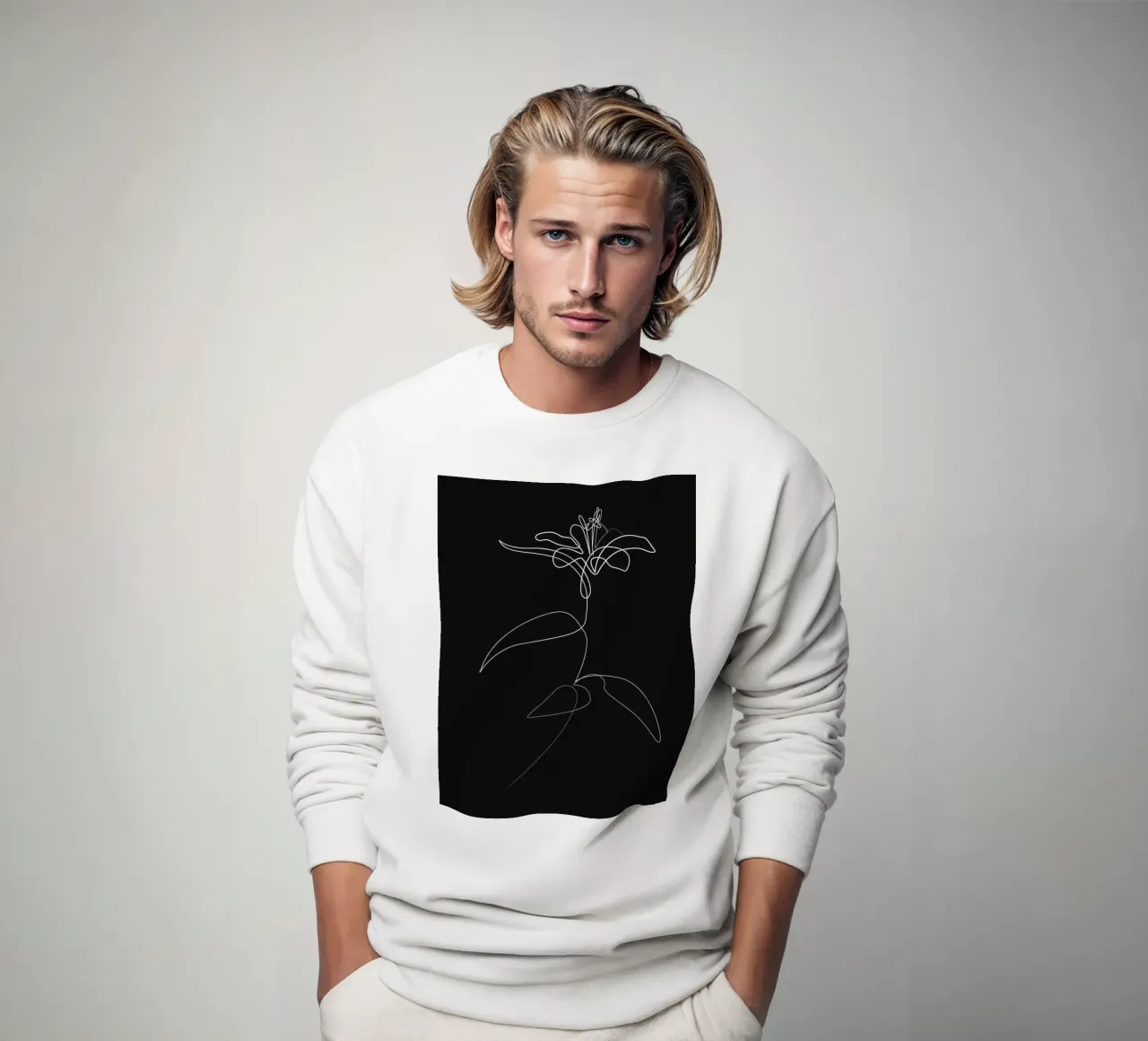 Giglio nero una linea felpa da Addillum