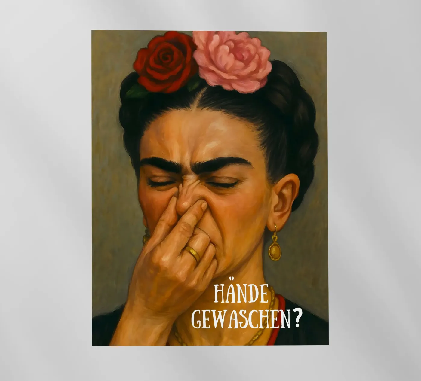 MET DE HAND GEWASEN - FRIDA KAHLO FUNNY BATHROOM backlit folie van ARTOMATIC