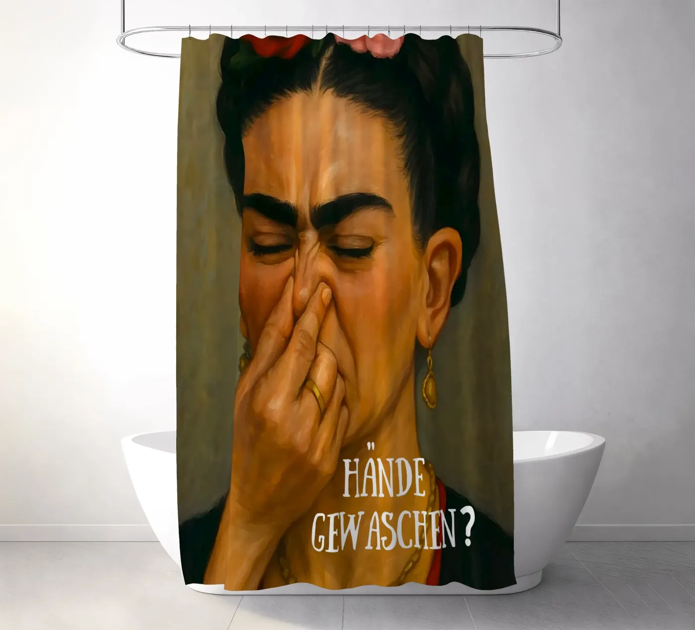 HANDE GEWASCHEN - FRIDA KAHLO FUNNY BATHROOM Duschvorhang von ARTOMATIC