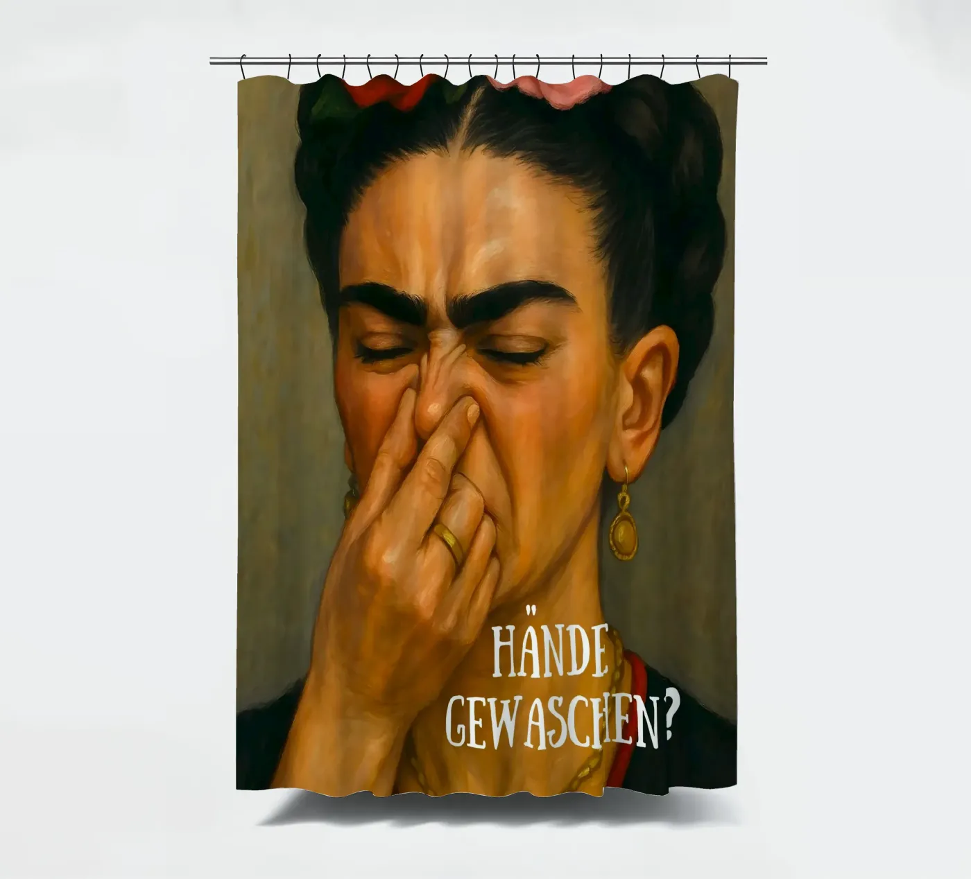 HANDE GEWASCHEN - FRIDA KAHLO FUNNY BATHROOM Duschvorhang von ARTOMATIC